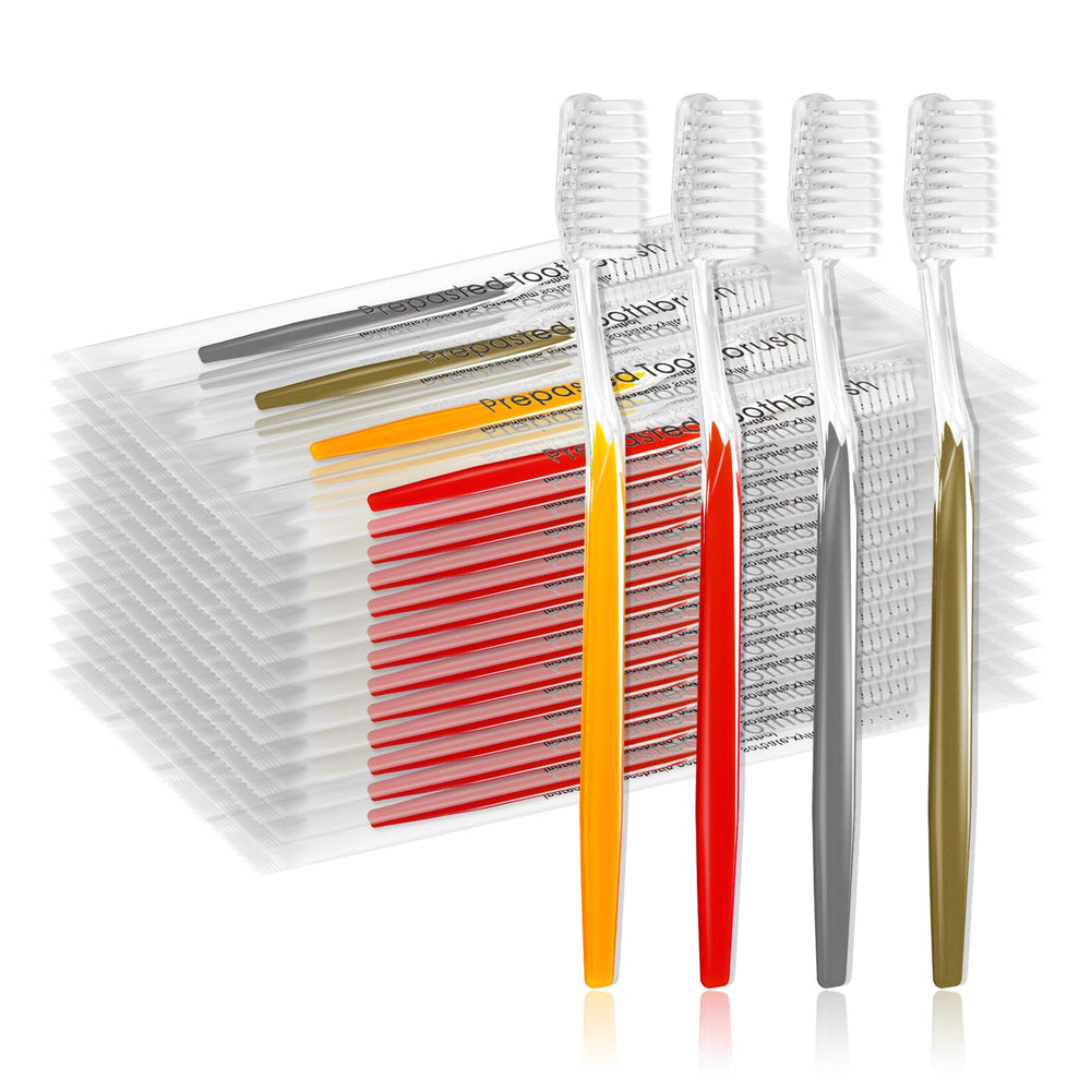 HQSLsund prepasted toothbrushes 100pcs bulk in four colors