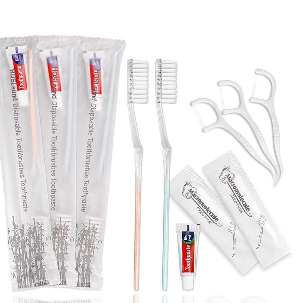 HQSLsund 100-pack disposable toothbrushes with toothpaste bundle