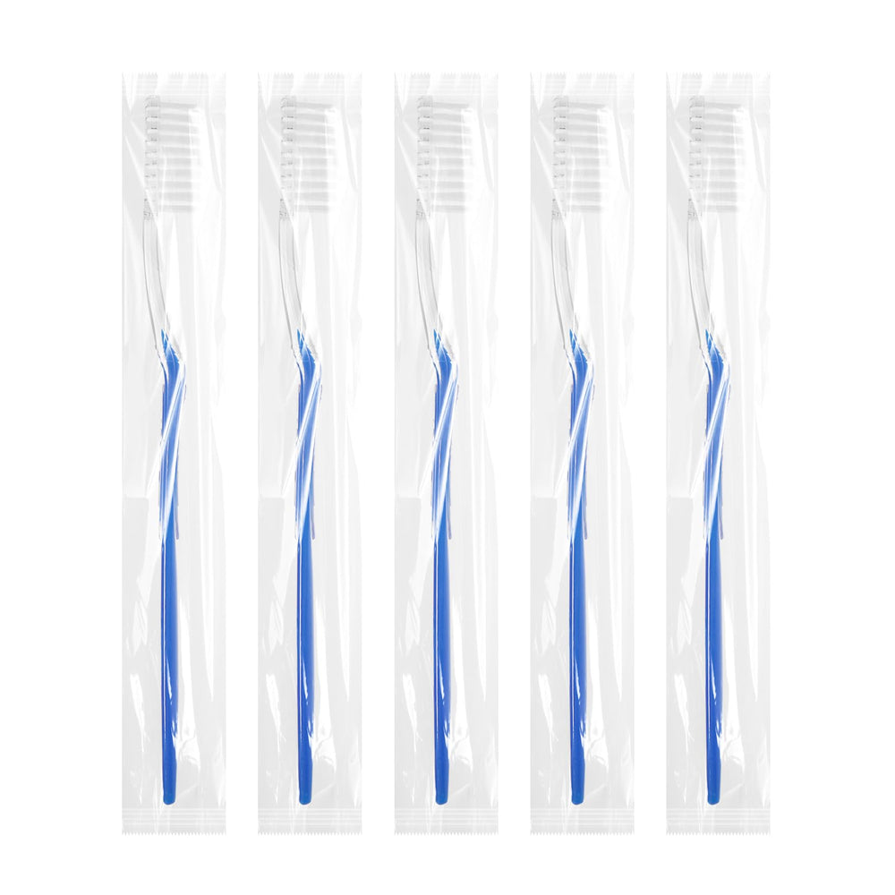 Compact travel toothbrush kit in disposable packaging