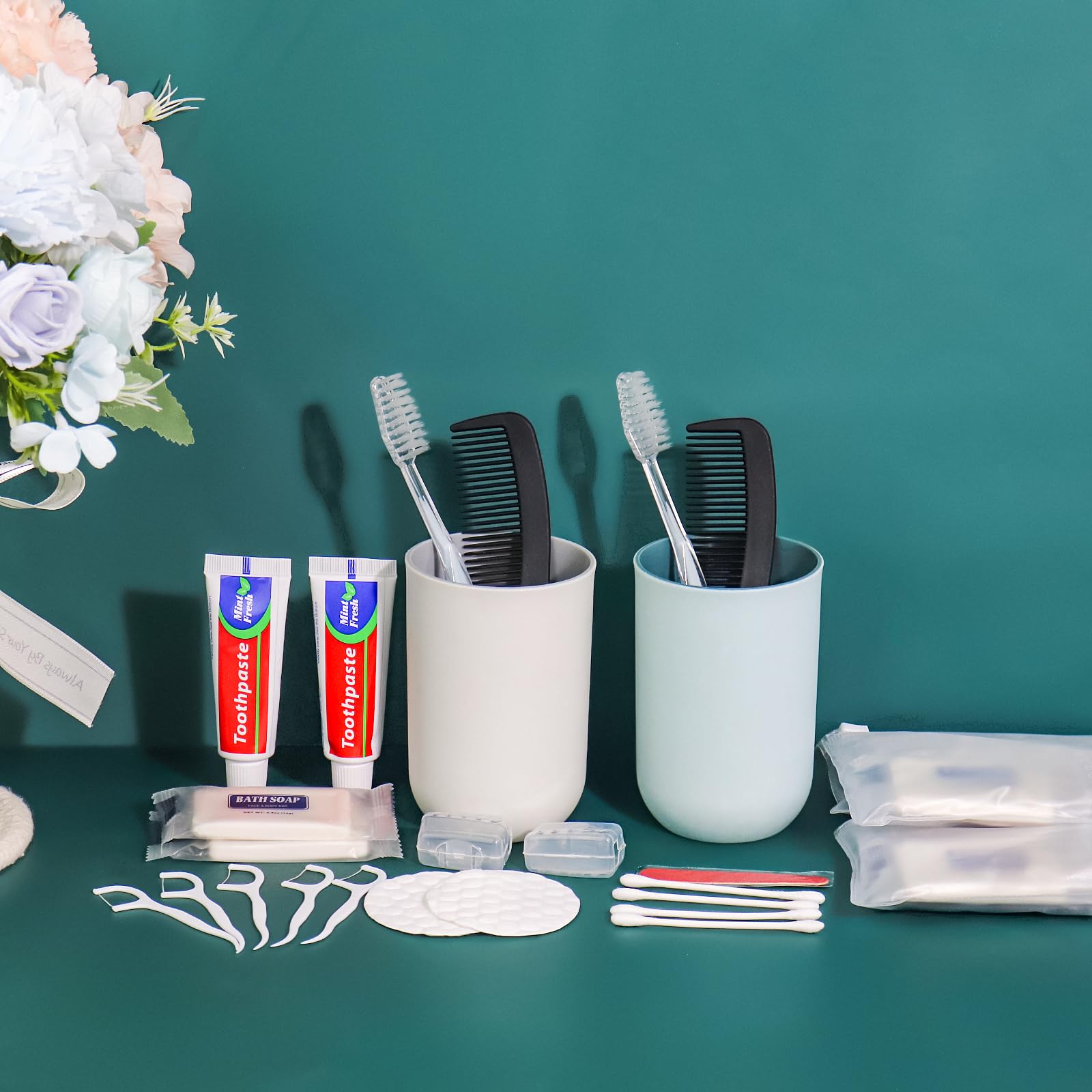 Vanity kit items: cotton swabs, pads and nail file