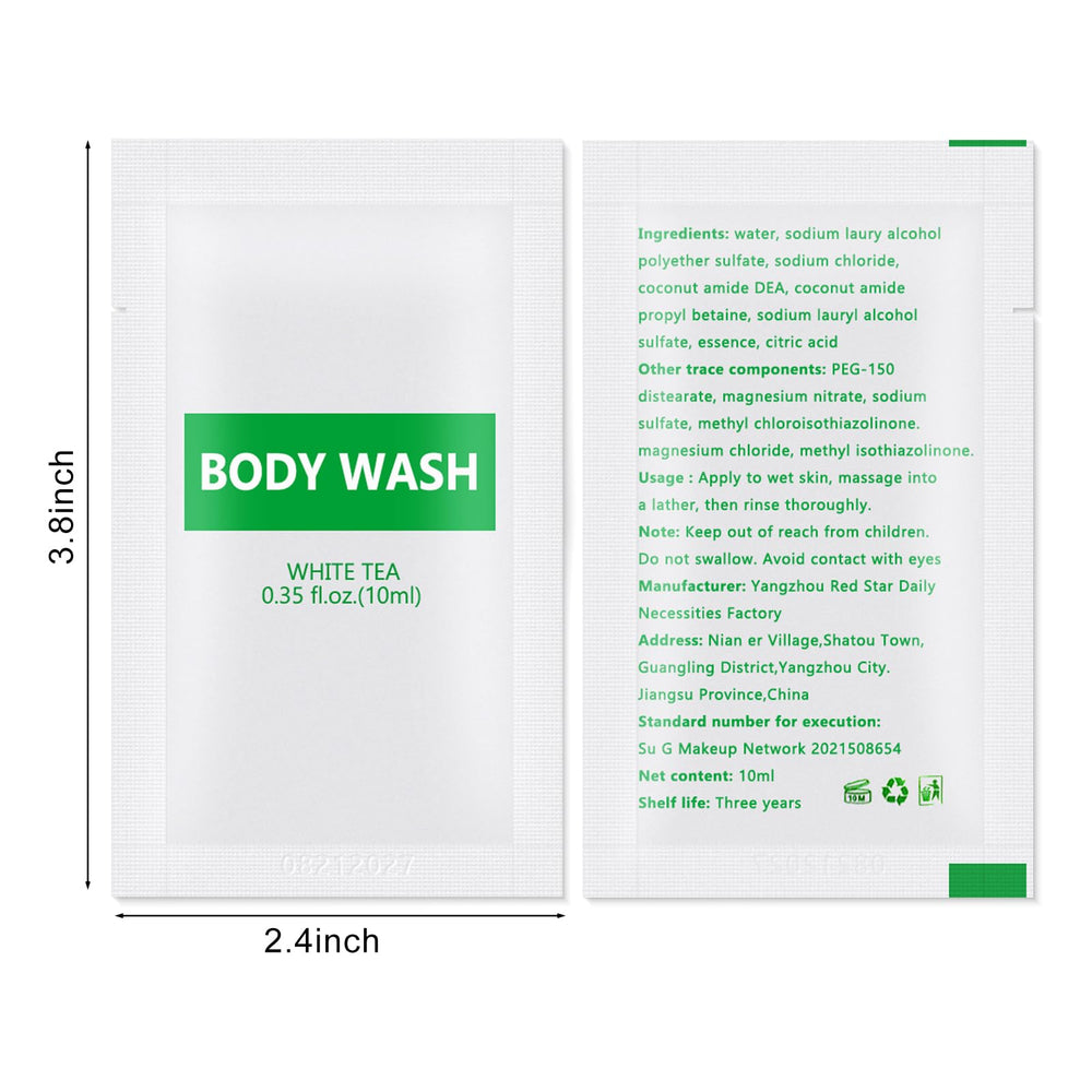 Travel-size body wash bottles 0.35 oz / 10 ml (30 pack)