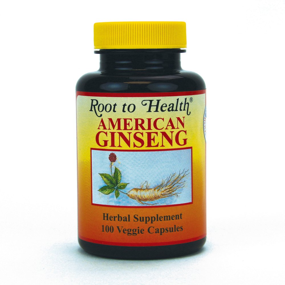 Front view of Hsu's SKU 1001 American Ginseng Capsules bottle