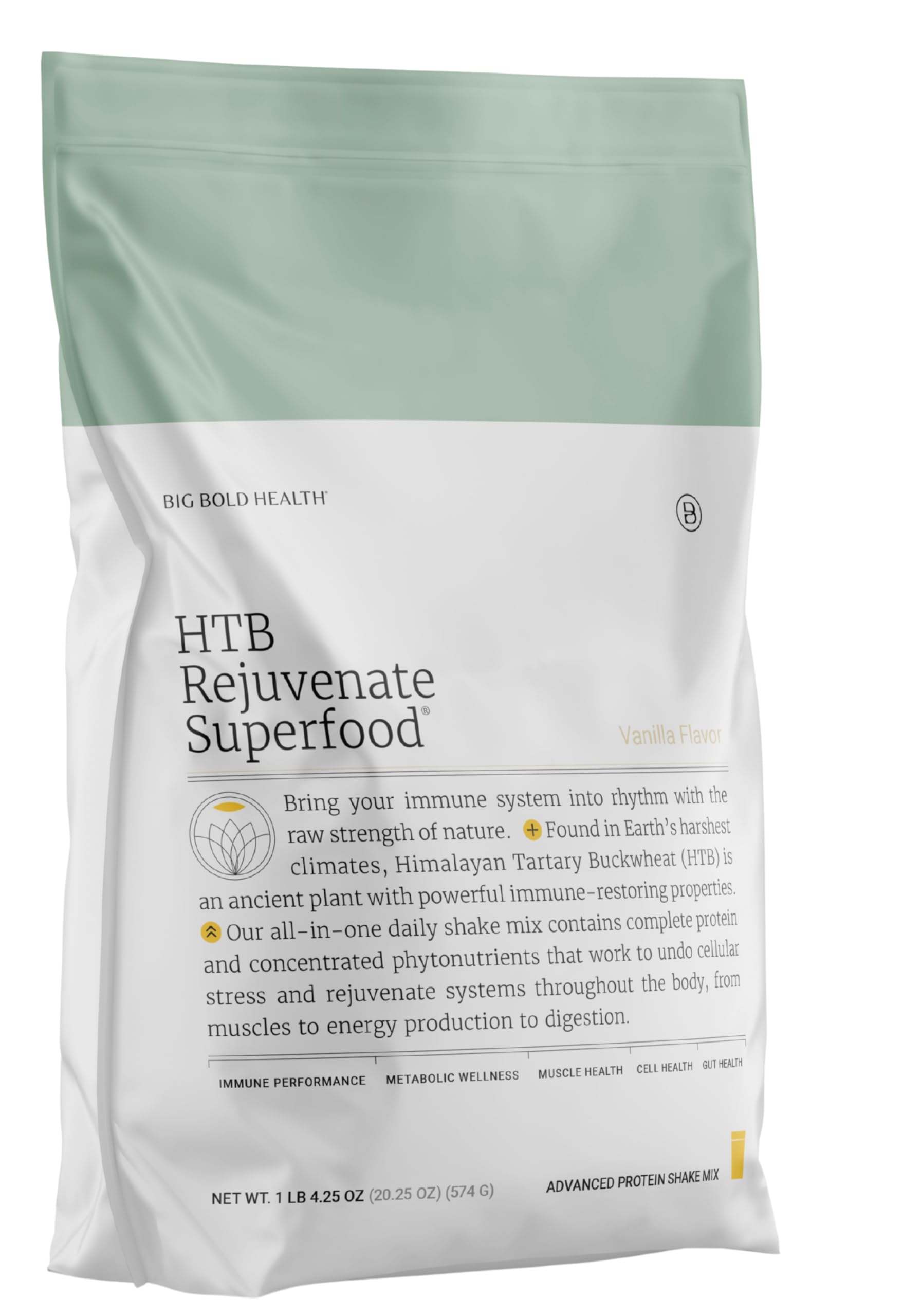 HTB Rejuvenate vanilla protein powder container front view