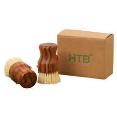 High-density sisal bristles on teak brush