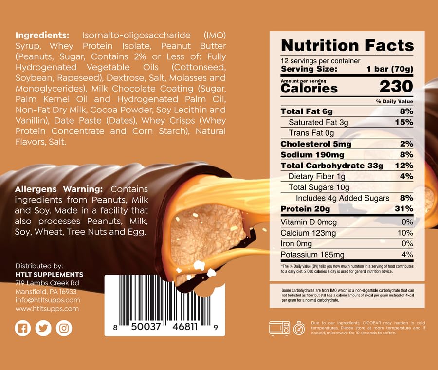 CICOBAR ingredients reveal plant-based protein for a wholesome snack.