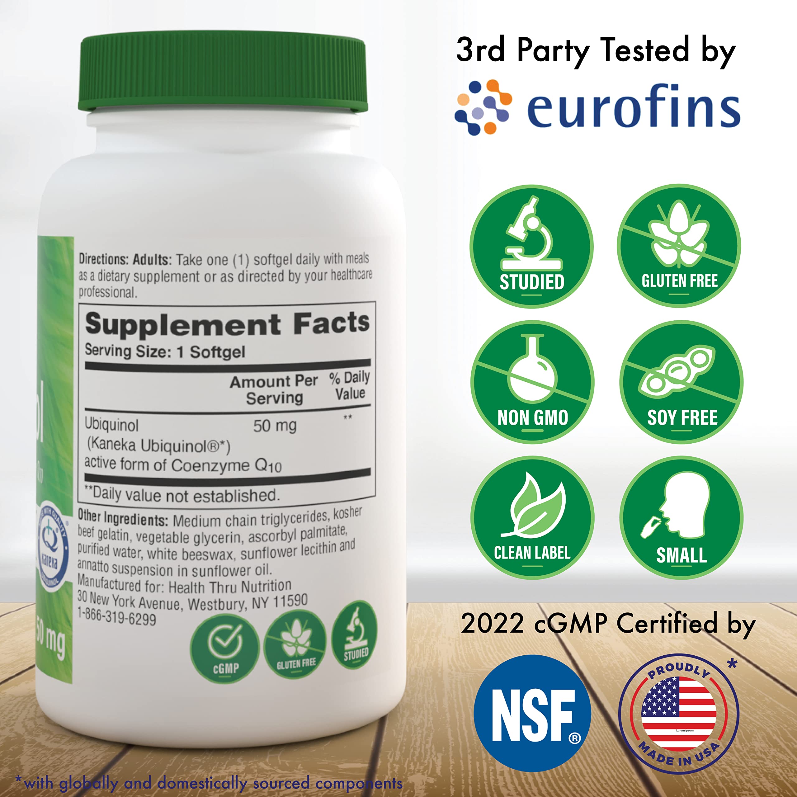 Kaneka Ubiquinol reduced CoQ-10 label close-up