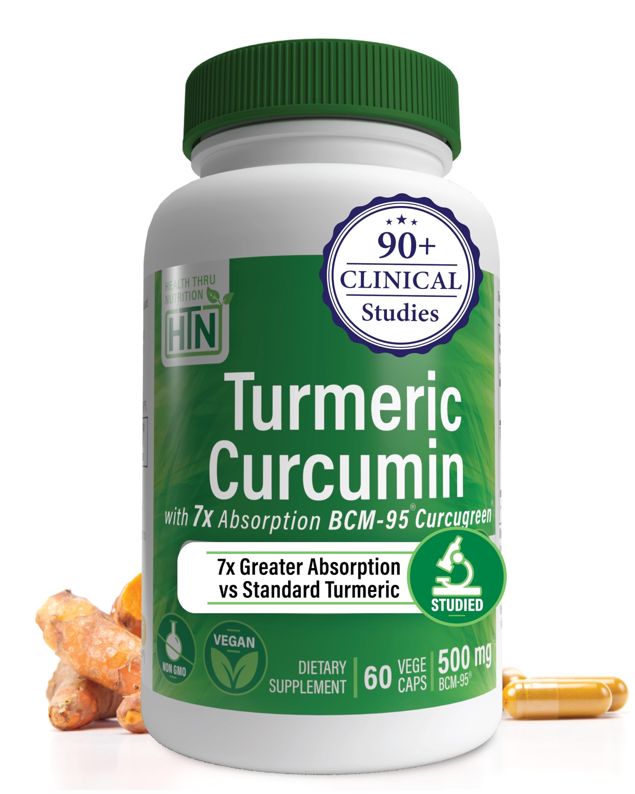 Health Thru Nutrition Turmeric Curcumin Complex 500mg bottle and packaging