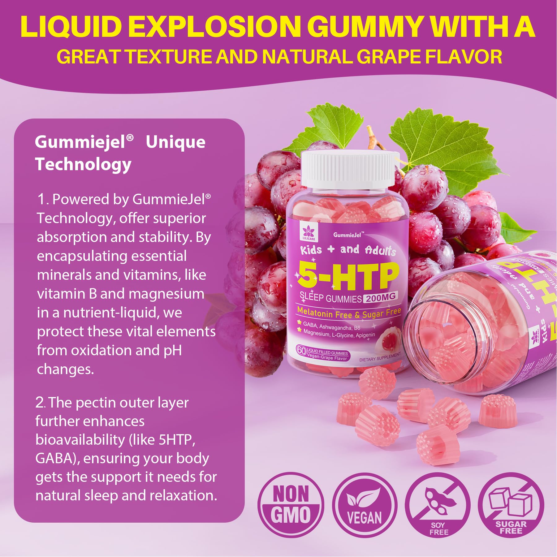 Allergen-free icons indicating dairy, egg, soy, wheat and gluten-free