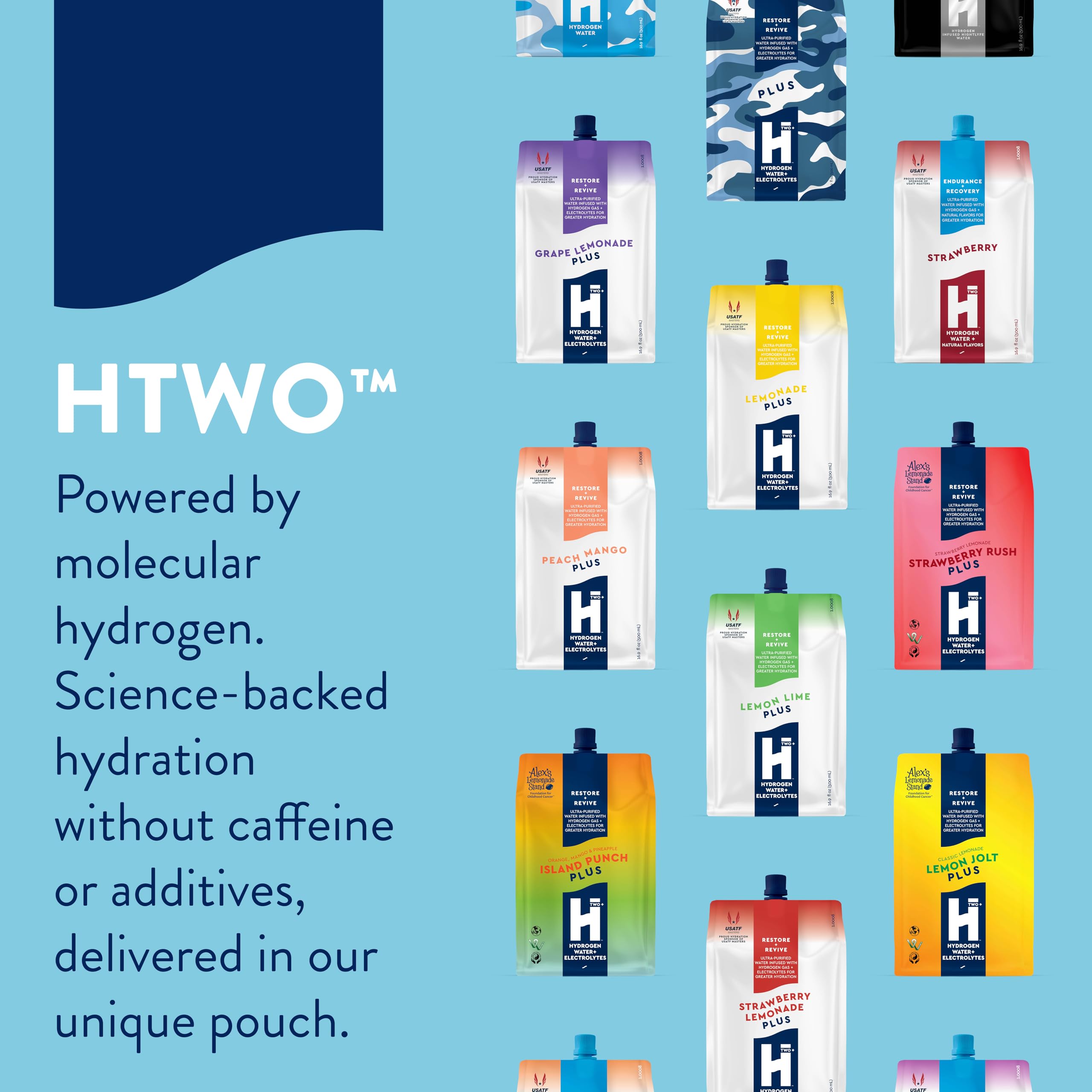 HTWO on-the-go hydration use in a gym bag for fast hydration.