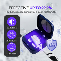 Interior view showing UV-C cleaning process inside the HubiCare case