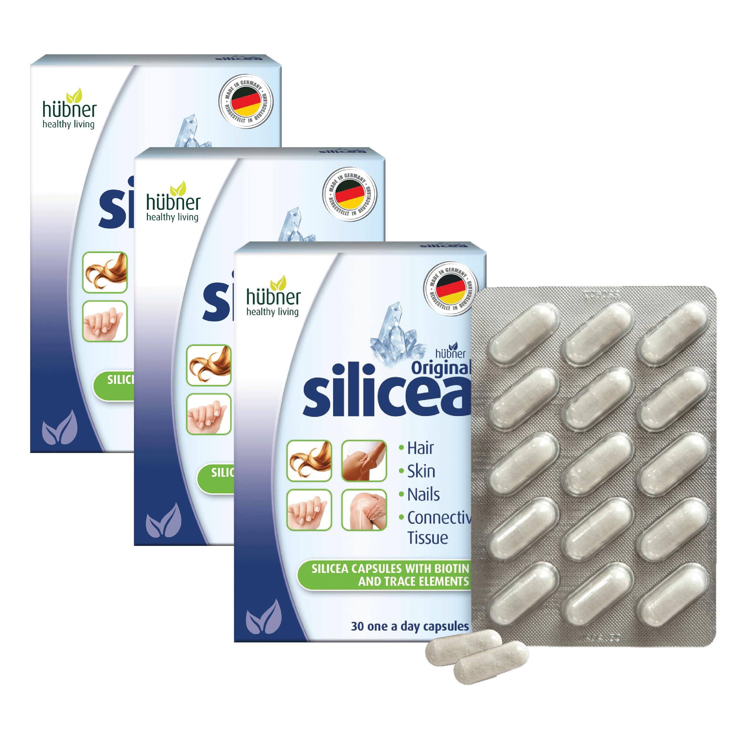 Hübner Silicea Gel Capsules bottle, 3-pack