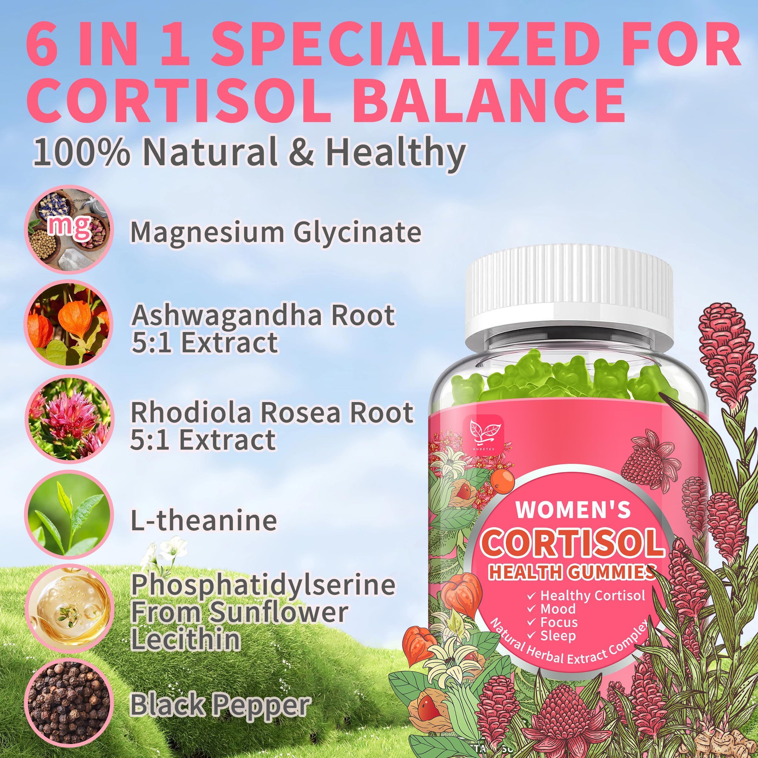 Gummies in an office bag for on-the-go cortisol support