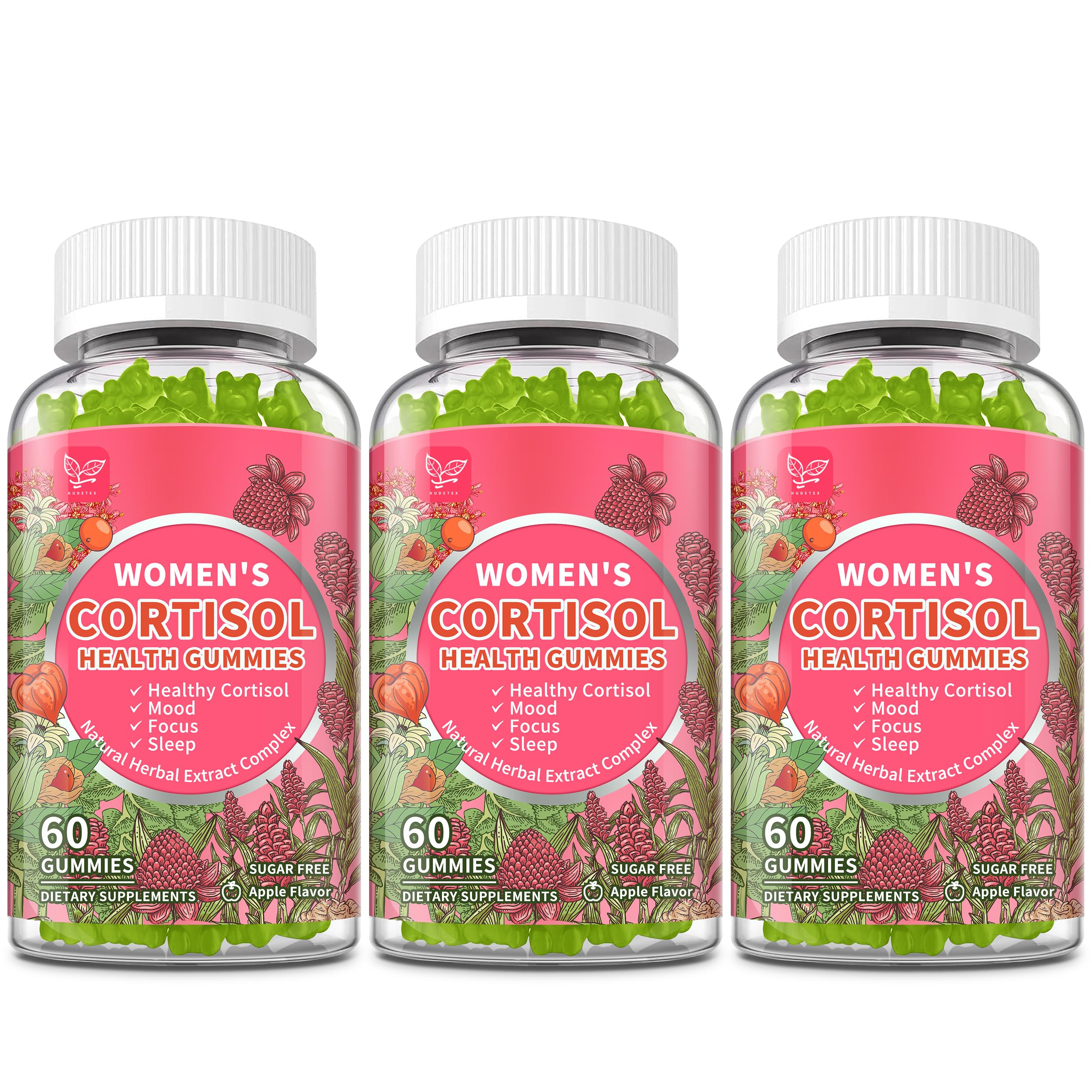 Hudetex front packaging showing apple gummies and 180-count benefit