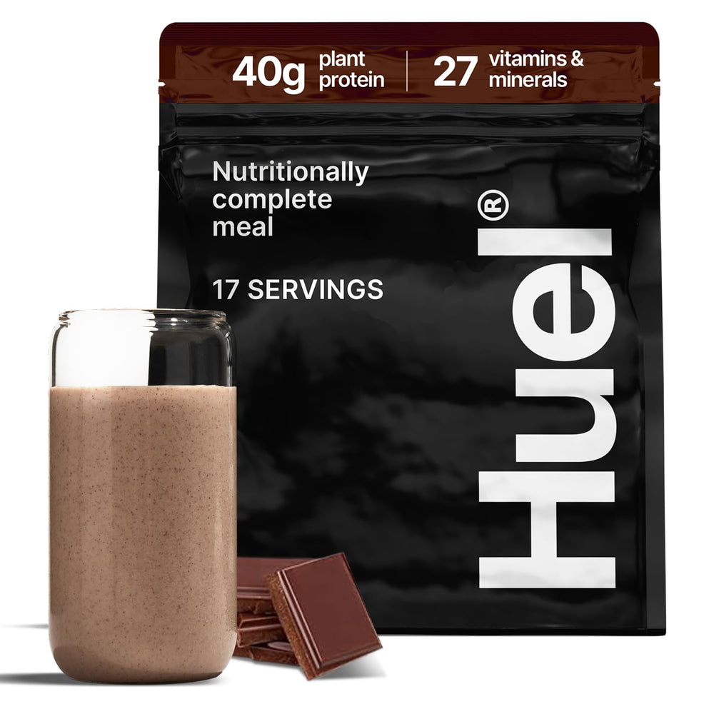 Huel Black Edition Chocolate 40g vegan protein powder canister front view
