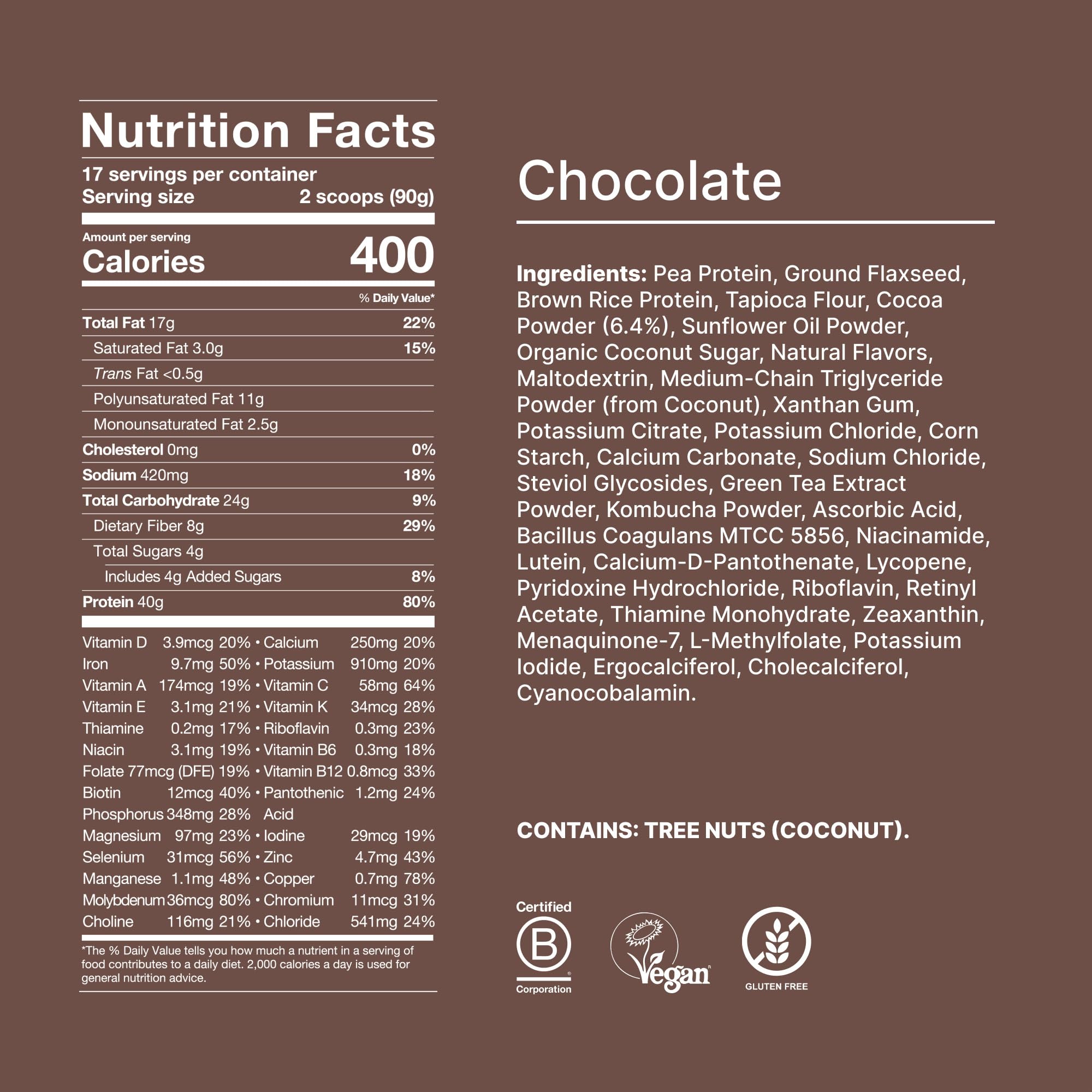 Measuring scoop with Huel Black Edition chocolate powder