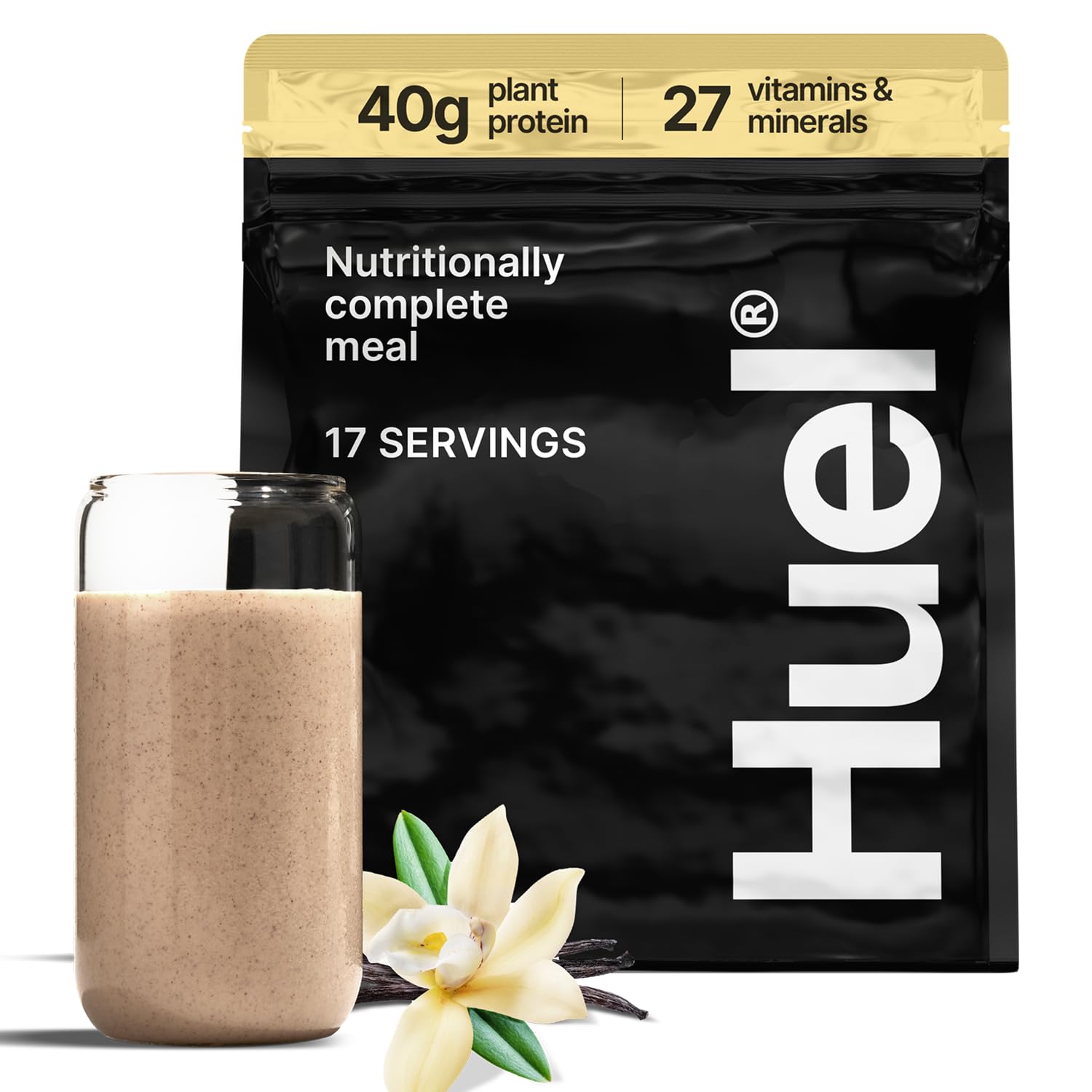 Huel Black Edition Vanilla 40g protein powder tub