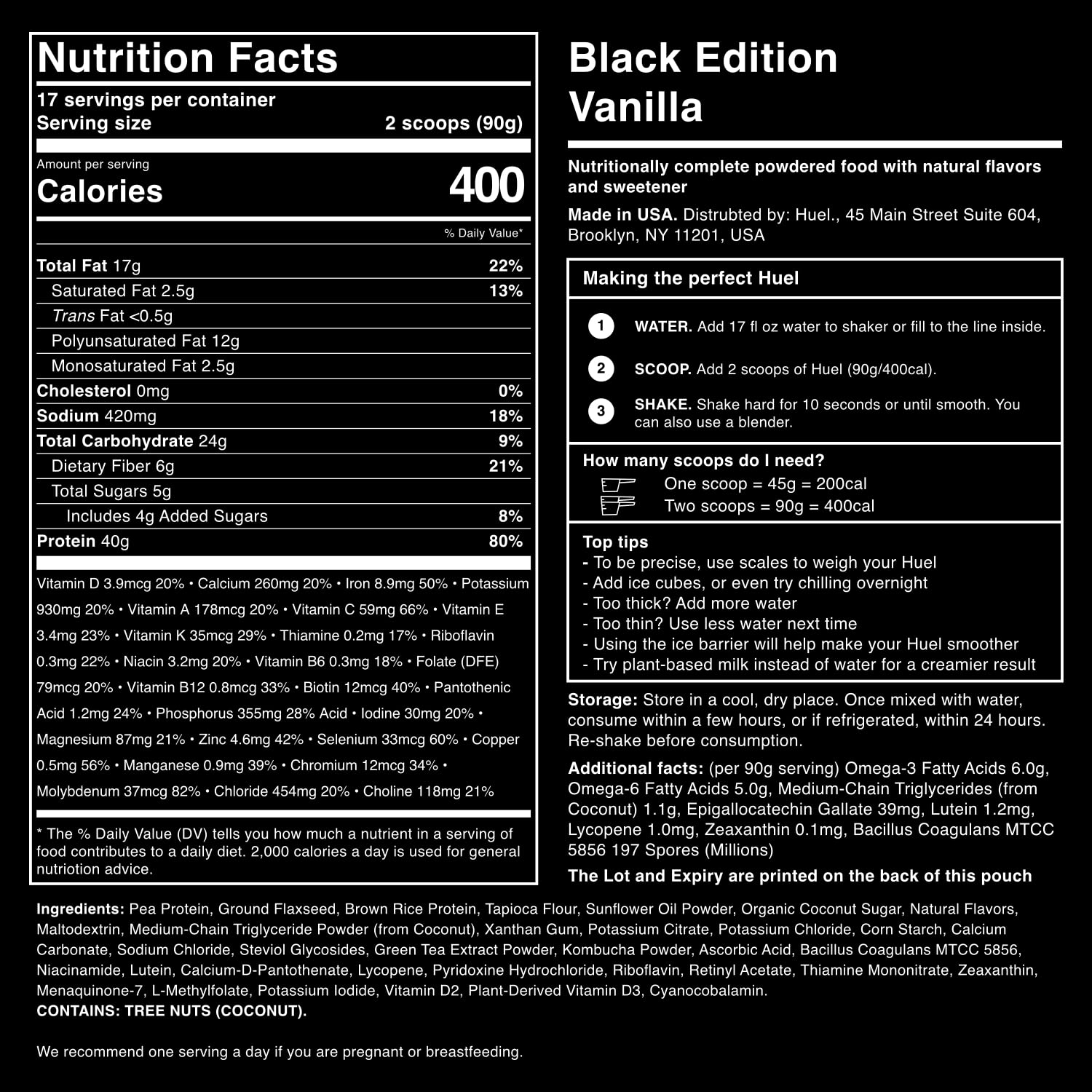 Huel Black Edition Vanilla powder for mixing