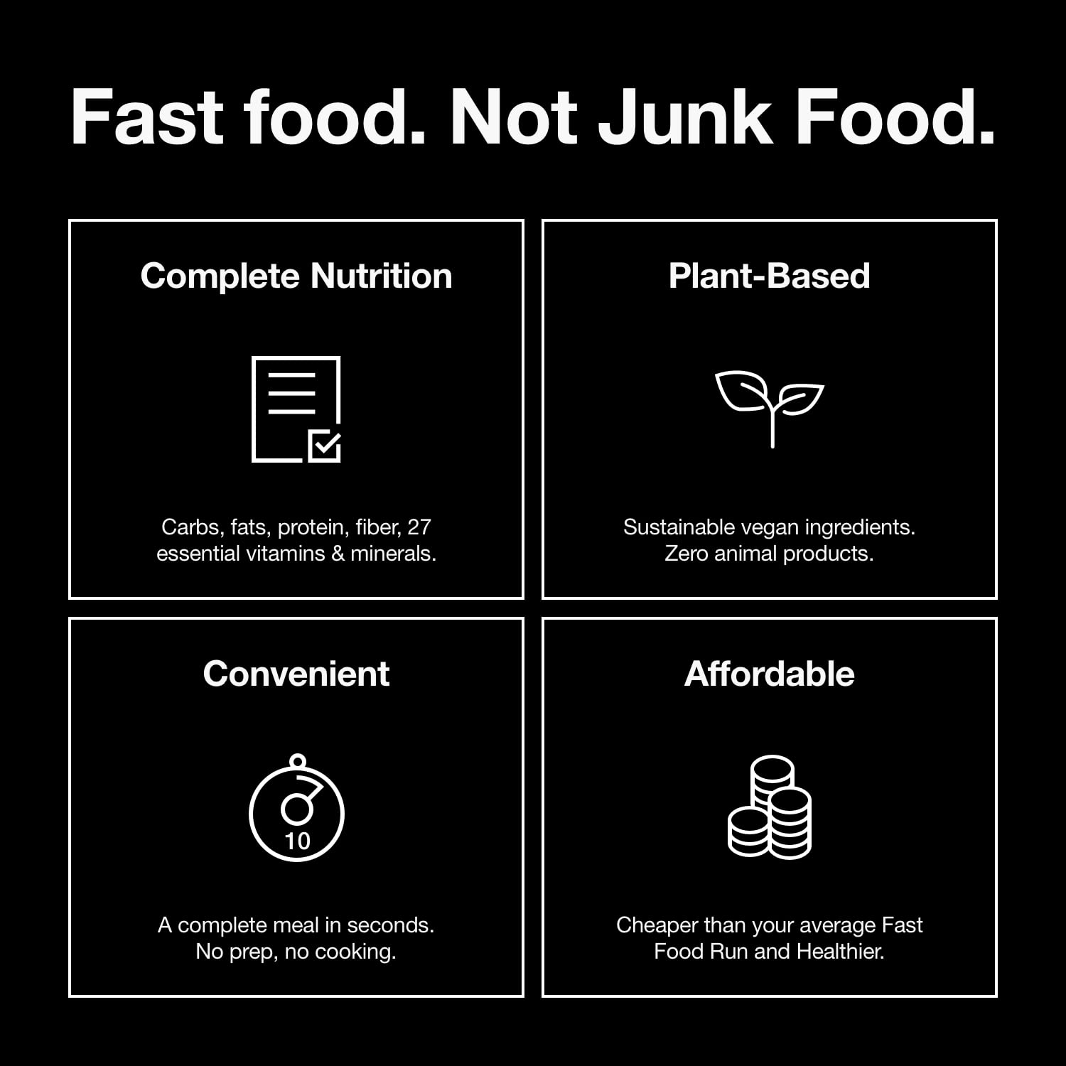 Huel Black Vanilla packaging closeup emphasizing travel-friendly nutrition