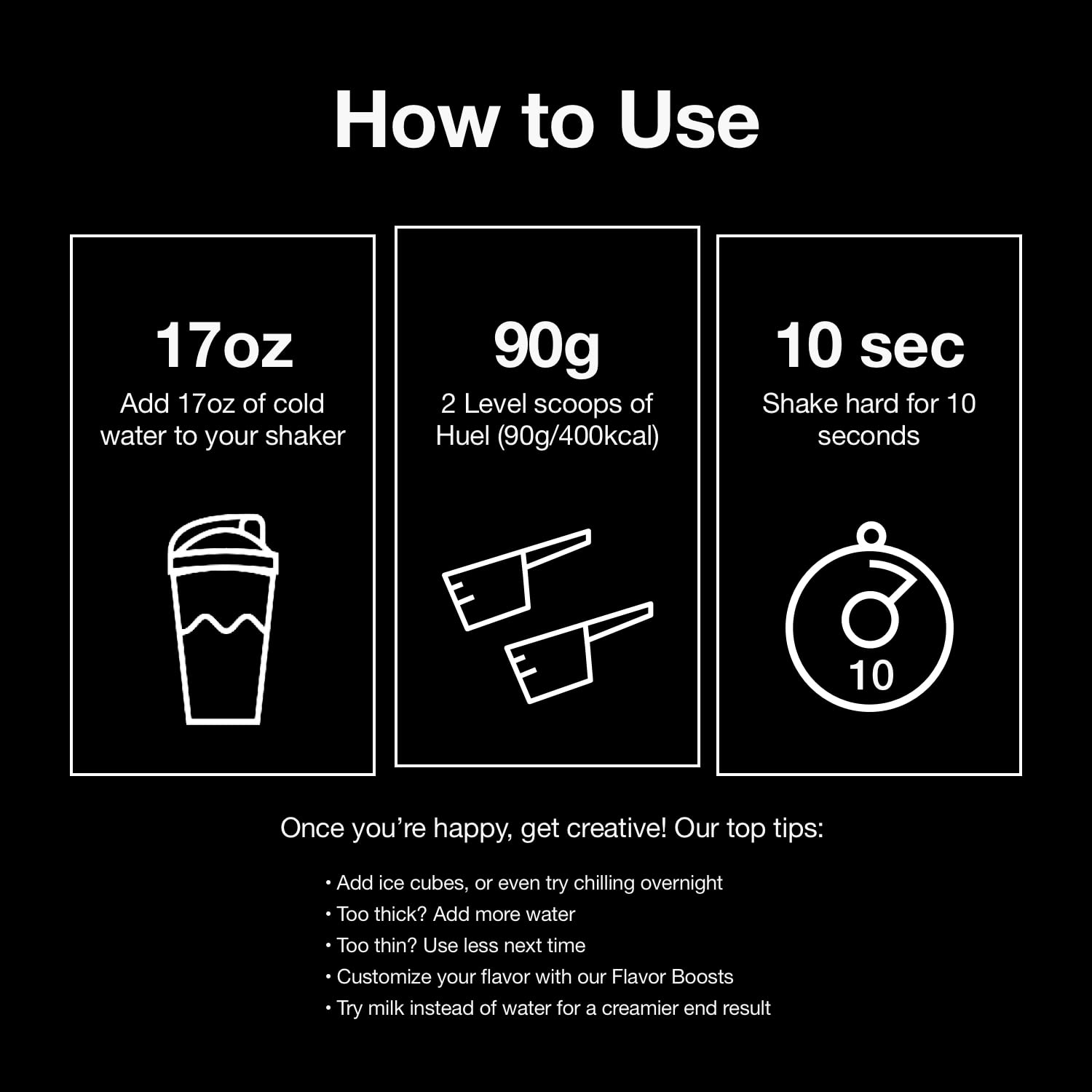 Huel Black Vanilla serving mug ready-to-mix shake for busy mornings