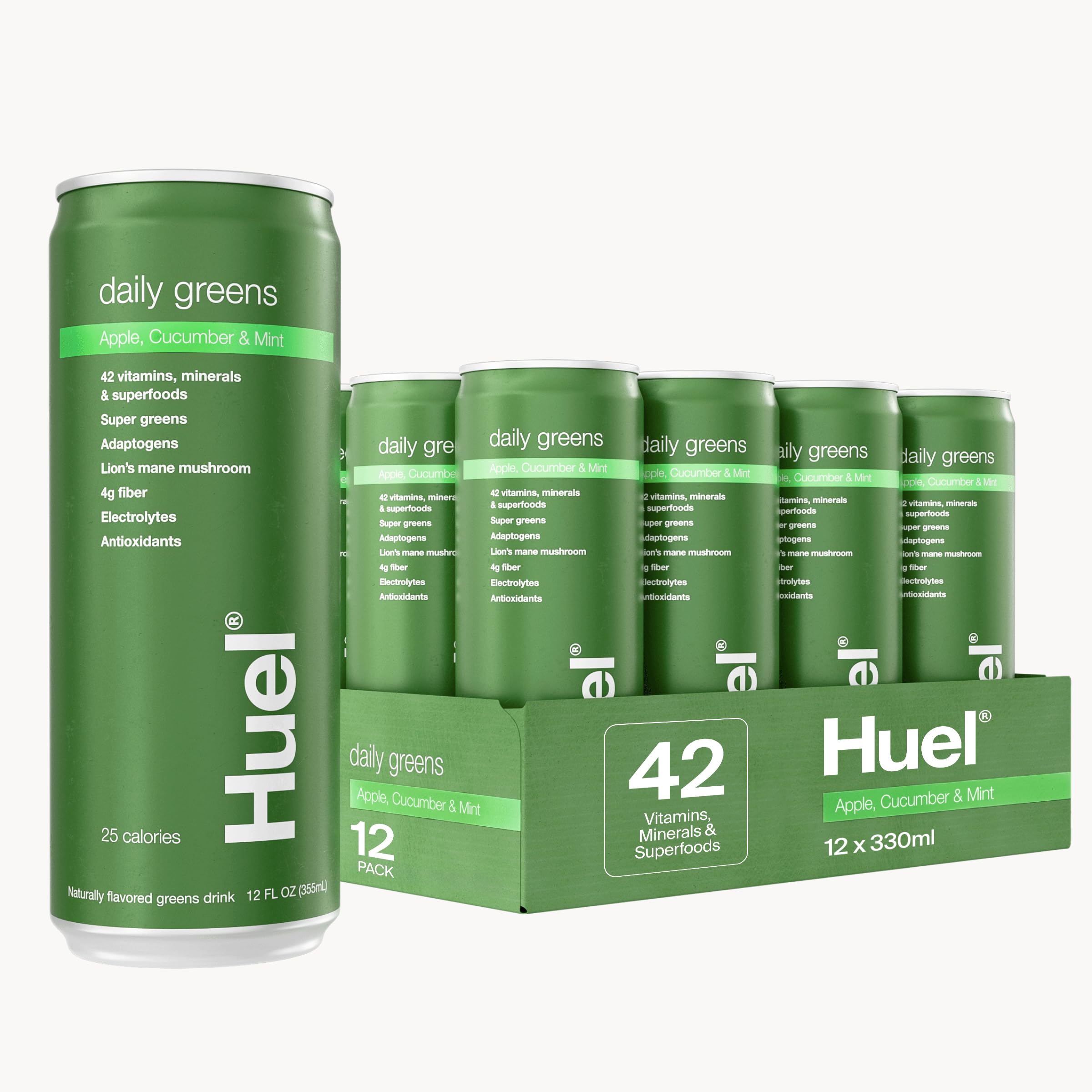 Huel Daily Greens Apple Cucumber Mint ready-to-drink bottle