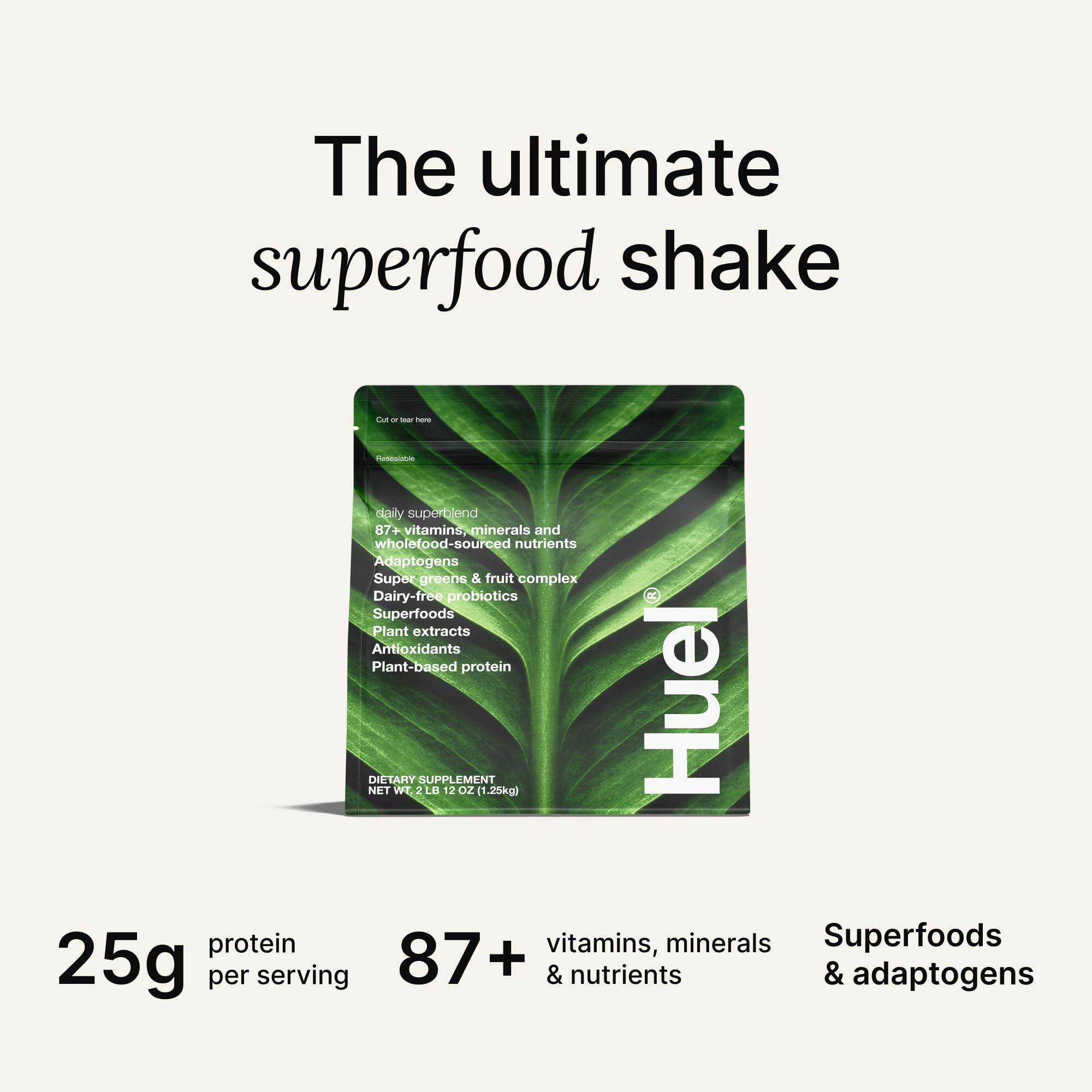 Huel Daily Superblend Vanilla being poured for a quick protein rich drink