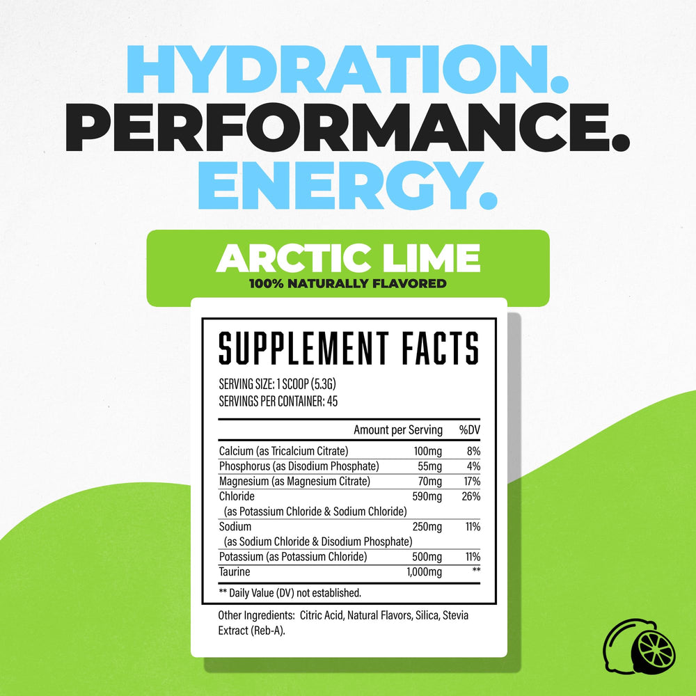 Huge Supplements Electrolytes Powder no sugar formula supports clean hydration during daily activity.