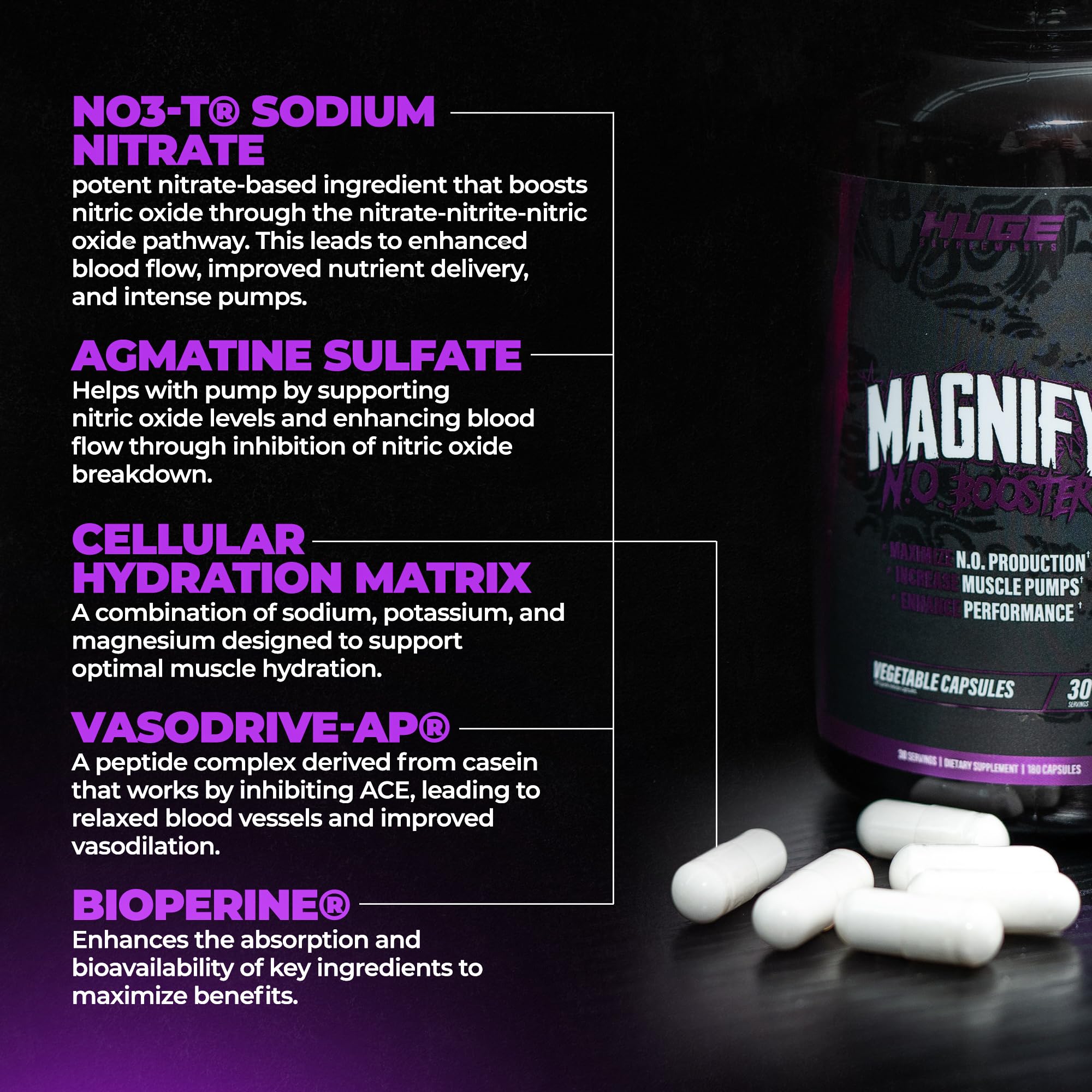 Huge Supplements Magnify Pump scoop-dispense for mixing before training