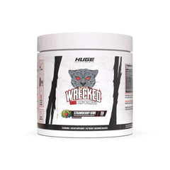 Huge Supplements Wrecked Core bottle front, ready to fuel workouts with clean energy.