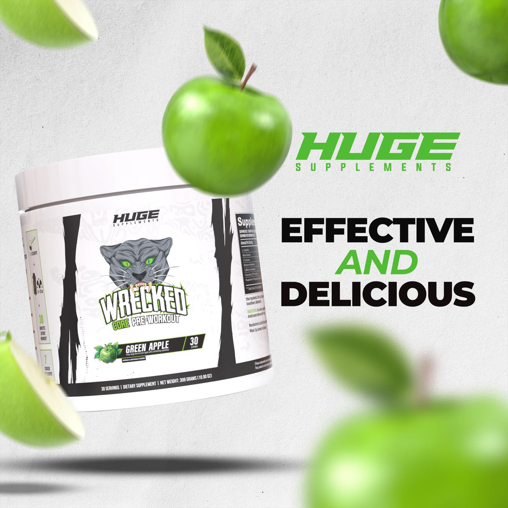 Huge Supplements Wrecked Core prepared drink ready for training.