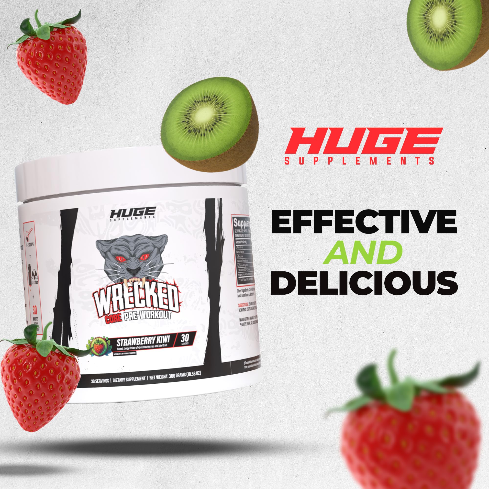 Wrecked Core Strawberry Kiwi flavor pour in a glass, suggesting delicious mixability.