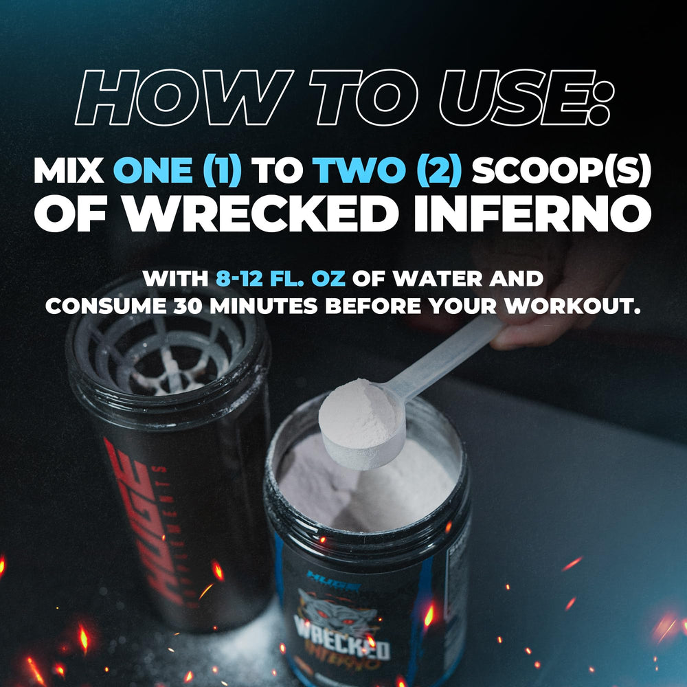 Huge Supplements Wrecked Inferno bottle-storage scene supports daily use.