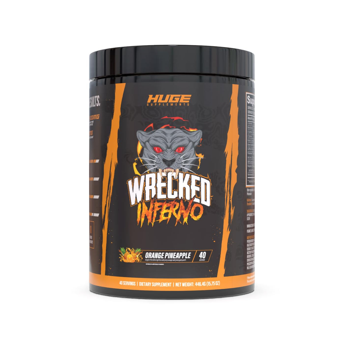 Huge Supplements Wrecked Inferno tub front ready for training sessions.