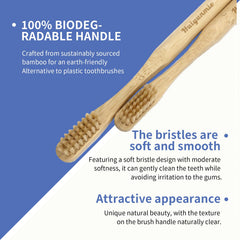 Natural bamboo handle close-up