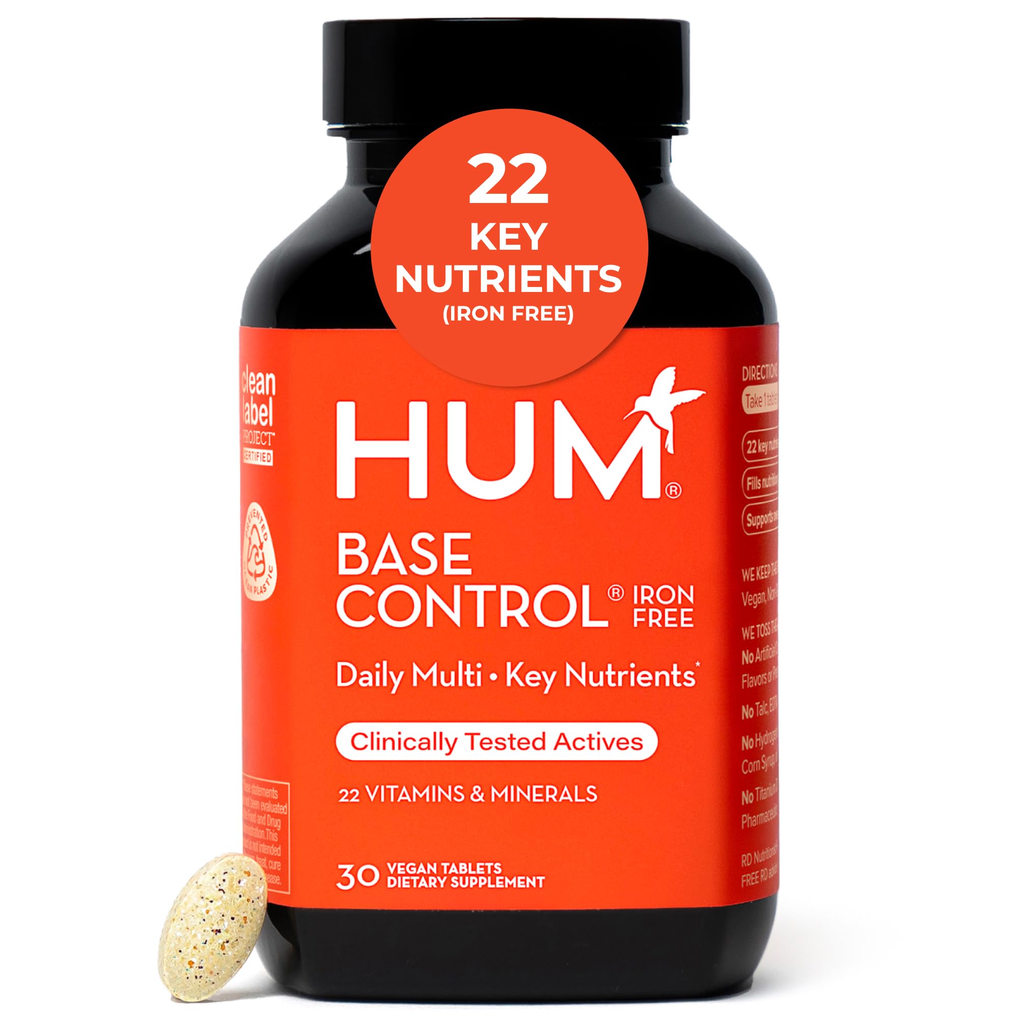 HUM Base Control Women's Multivitamin bottle label