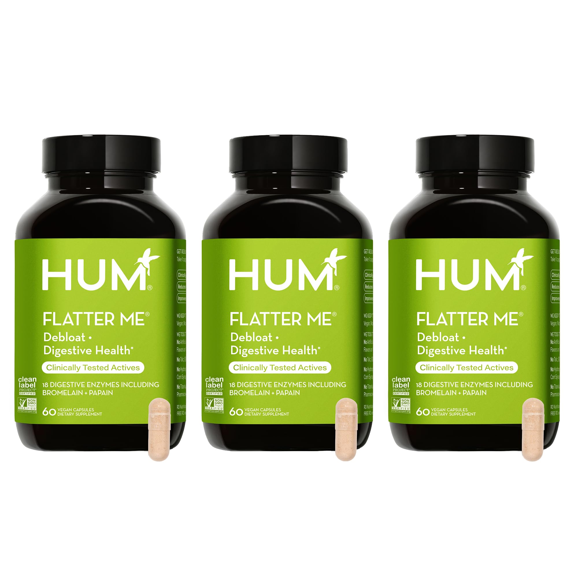 HUM Flatter Me bottle with product label