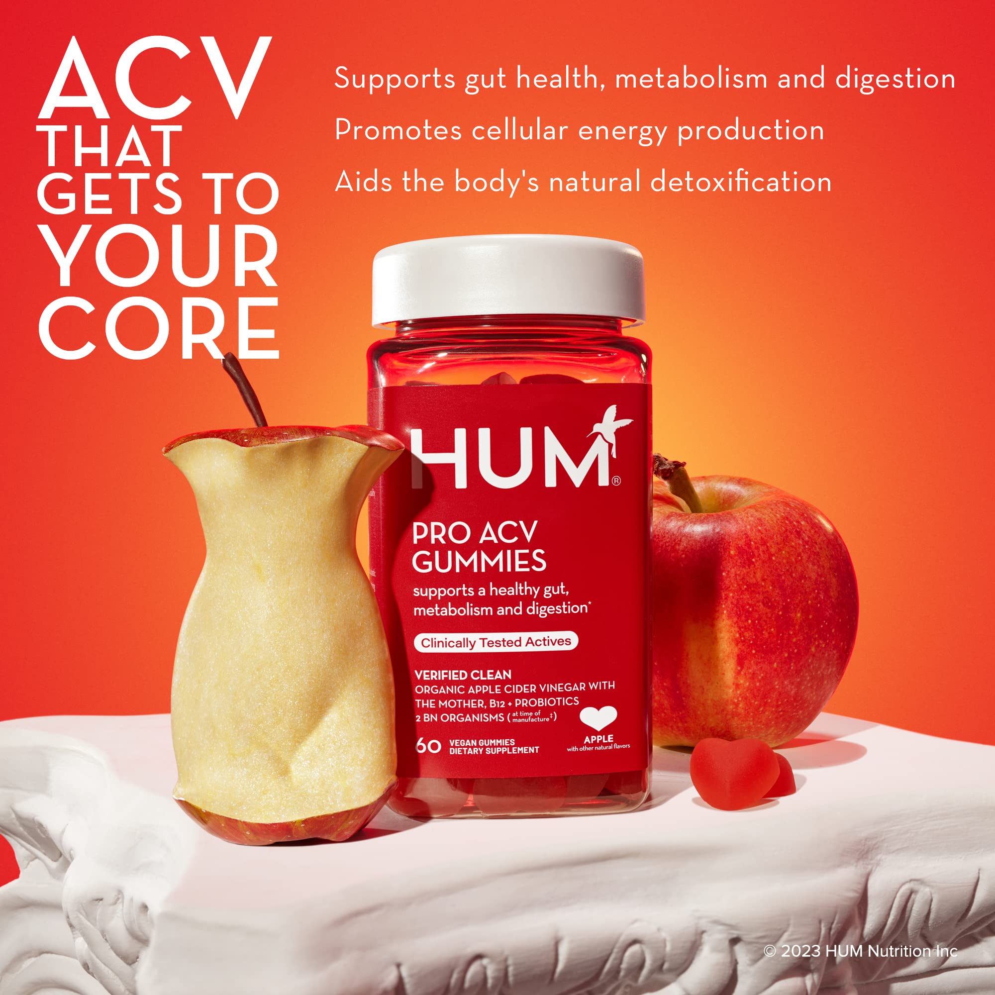HUM Pro vitamin B12 gummies emphasize energy-supporting formula in a vegan product.