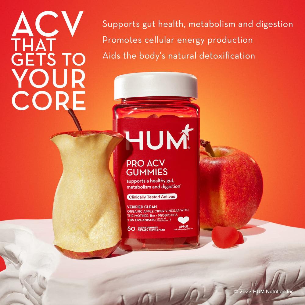 HUM Pro vitamin B12 gummies emphasize energy-supporting formula in a vegan product.