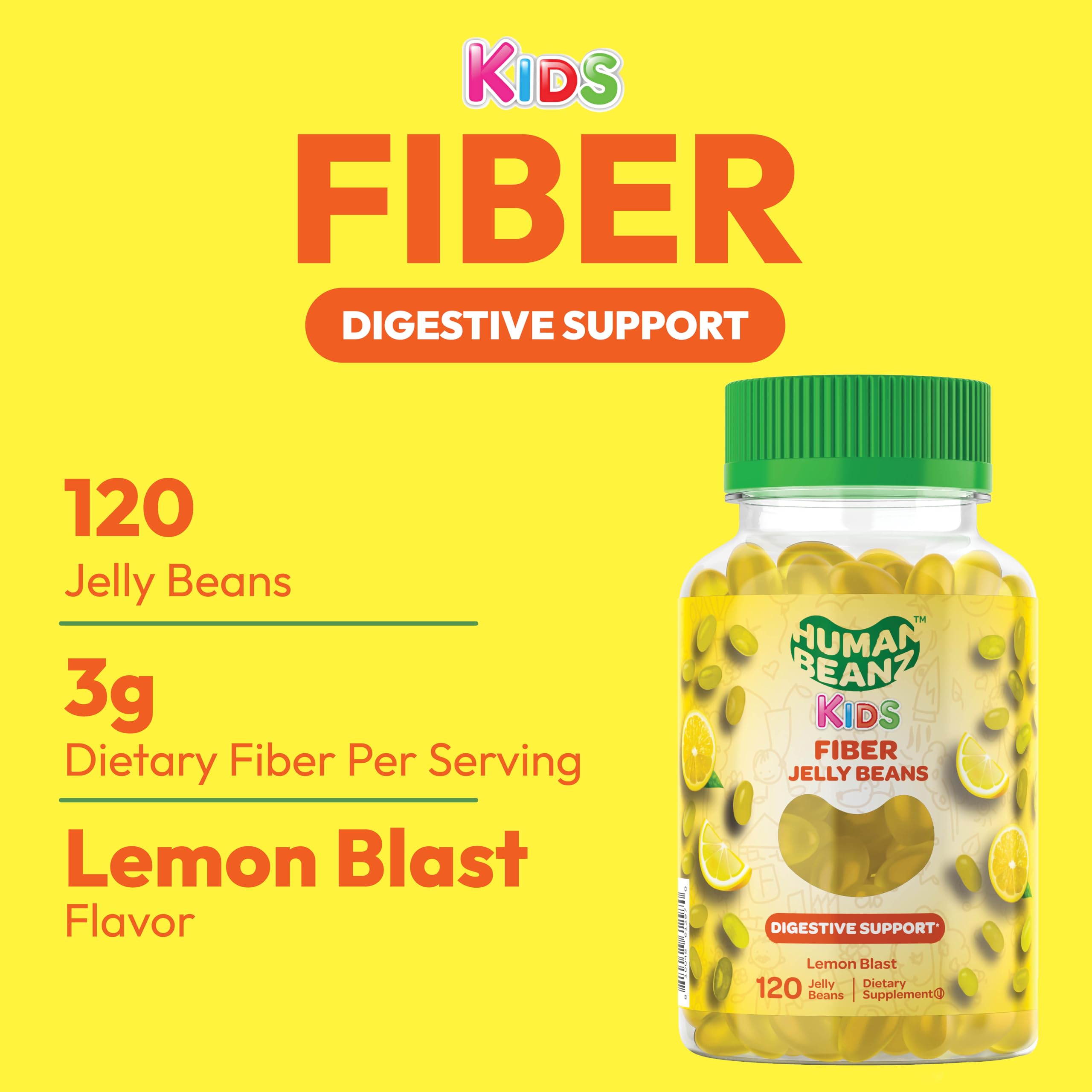 Close-up of Lemon Blast flavor jelly beans
