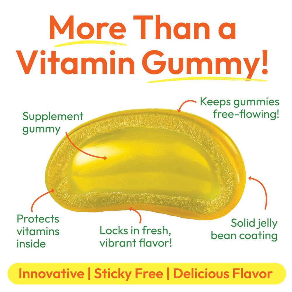 Jelly bean gummies for immune support in kid-friendly packaging