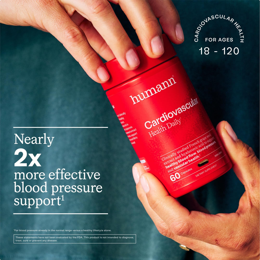 Grape seed extract capsules displayed with ingredients