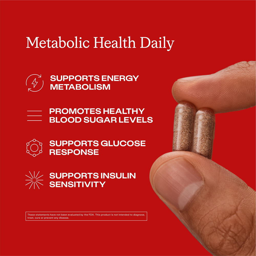 Humann Metabolic Health Daily bottle label closeup with clean ingredients for confident daily use.
