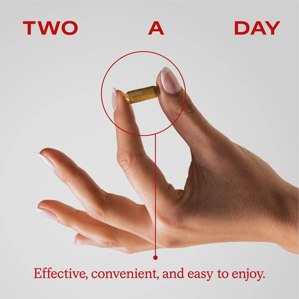 Humann Metabolic Health Daily capsules with glass of water signaling easy daily routine.