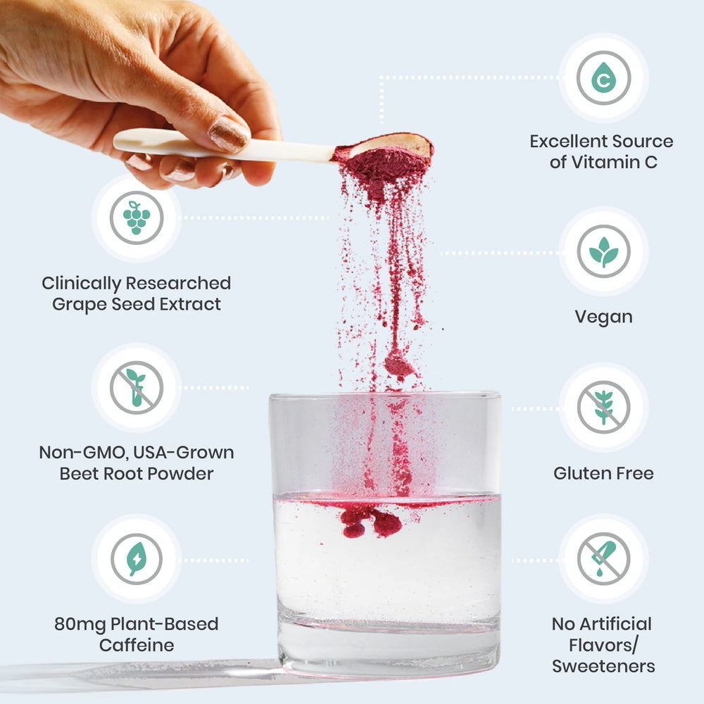 beet root powder being dispensed
