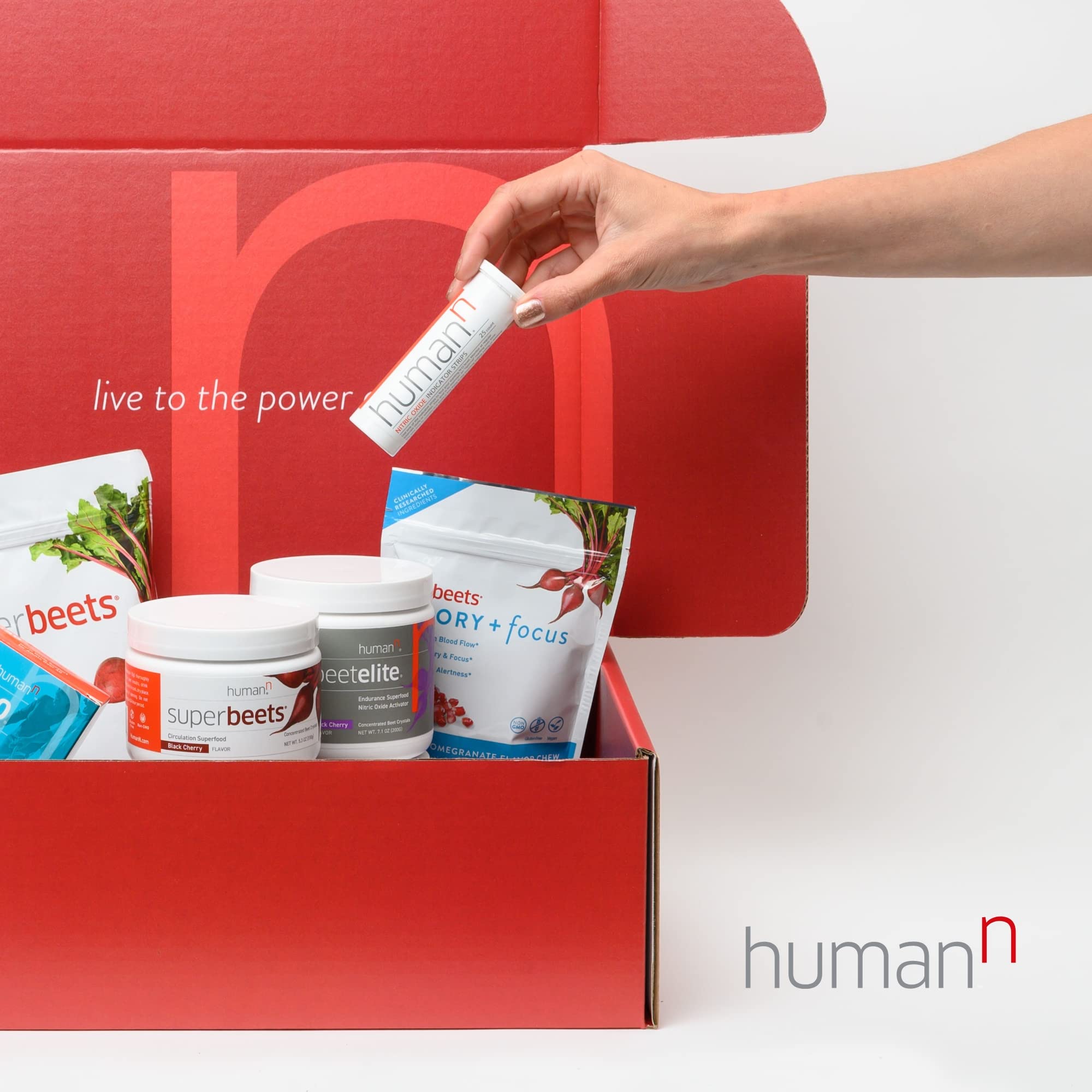 prepared drink of SuperBeets Energy Plus stirred into water