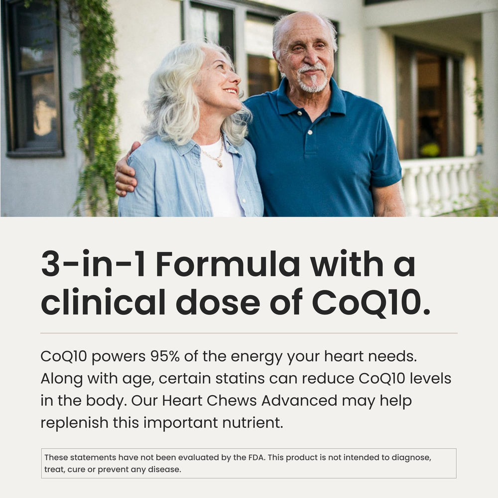 Close-up of CoQ10 label in HumanN SuperBeets Heart Chews Advanced