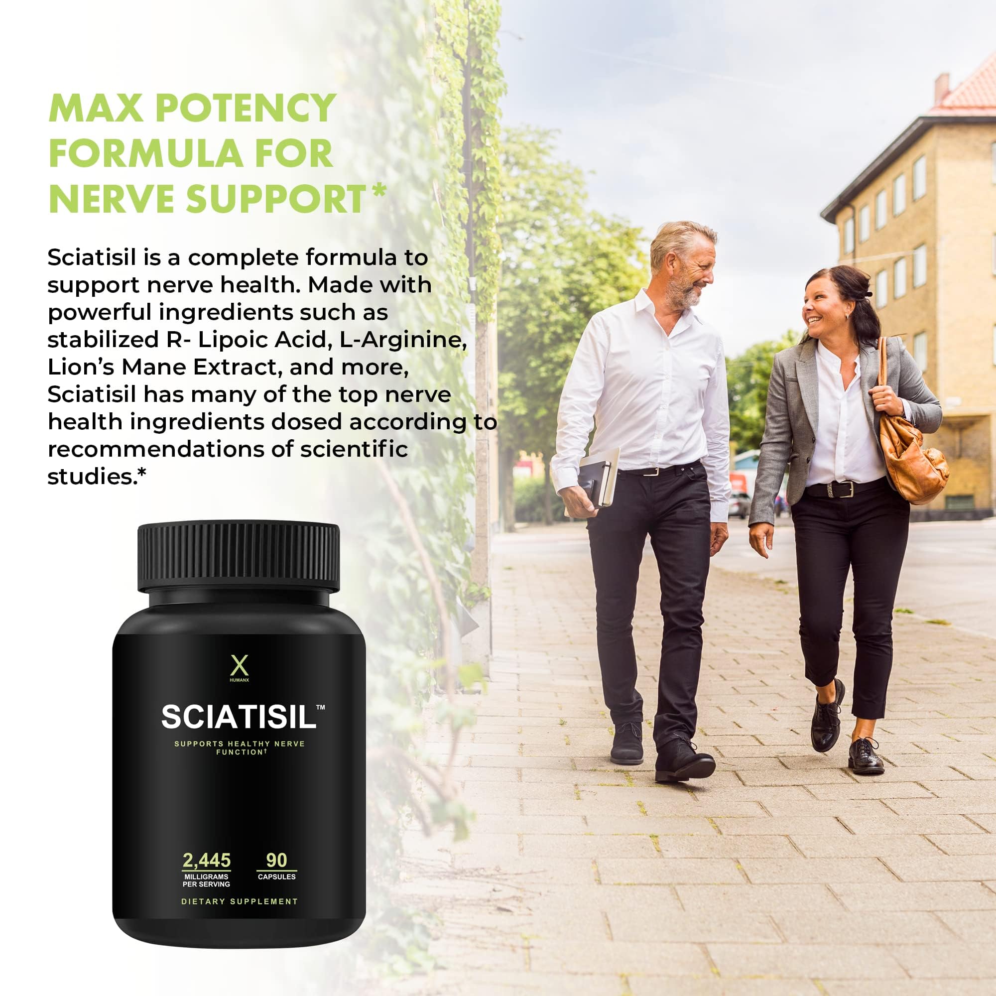 Third-party tested purity and potency seal for Sciatisil