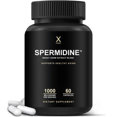 HUMANX Spermidine+ bottle label highlighting wheat germ extract