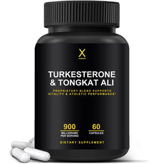 HUMANX Turkesterone & Tongkat Ali 900mg bottle highlighting premium ingredients for energy support