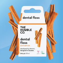 4-pack box showing 55 yards per package of The Humble Co. floss