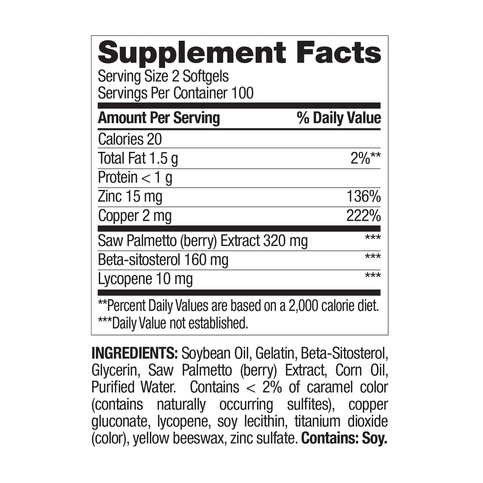 Packaging showing 100-day supply of Nature's Wonder Prostate Formula